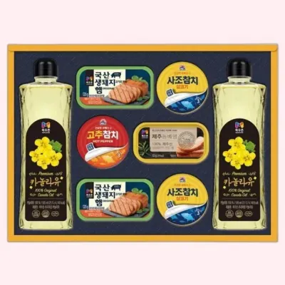 식용유 카놀라유 참치 햄 통조림 선물세트 답례품 명절 설 설날 구정 쇼핑백포함 직원 보험 실속 단체 가성
