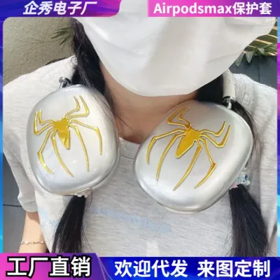 메탈 투명 베이스 스파이더맨 소프트 케이스 airpodsmax 이어폰 케이스 애플 헤드셋 맥스 보호 커버 적용