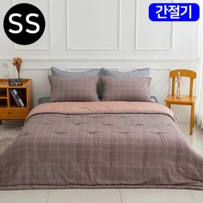 해피니 베이직체크 마이크로모달 간절기 이불 베개커버세트 슈퍼싱글 SS (