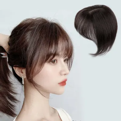 인모 탑커버 앞머리 정수리가발(다크브라운)