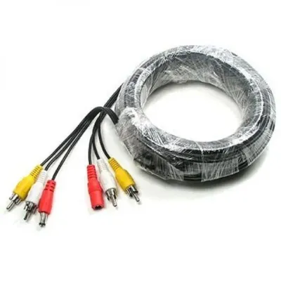 coms CCTV 케이블 15m - 2RCA DC 5.5 전원 검정색