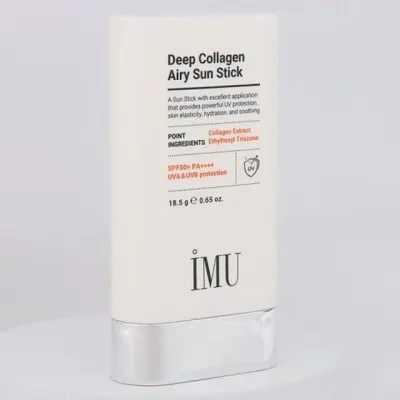 아이엠유 콜라겐 딥 에어리 선스틱 18.5g SPF 50 자외선 차단 선케어 백탁없는 선스틱