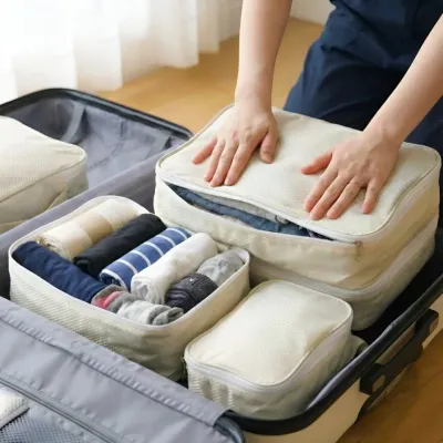 아이디어 지퍼 공간 압축 여행용 파우치 팩 [3size 여행 캐리어 가방 옷 백 필수품 준비물 짐싸기 필수템]