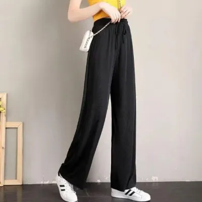 와이드 슬랙스 밴딩 여름 쿨 팬츠 편안한 고무줄 바지