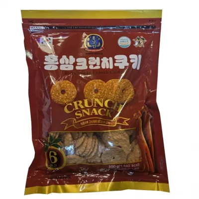[도매꾹단독공급] 홍삼 크런치쿠키 300g / 6년근 홍삼분말 함유 해외지인선물/고급안주/단체선물로 추천