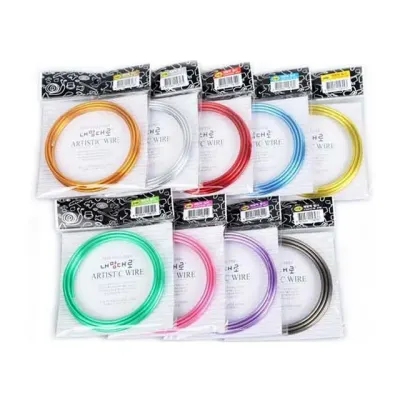 메탈릭 철사 두꺼운 코팅 칼라 색철사 와이어 3.2mm 10개입 꽃철사 미술시간 공예용철사