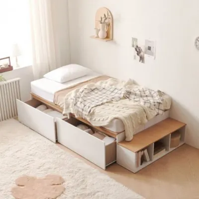 가구산책 대용량 높은수납침대SS 빅서랍 SET+본넬 매트리스 DN7116