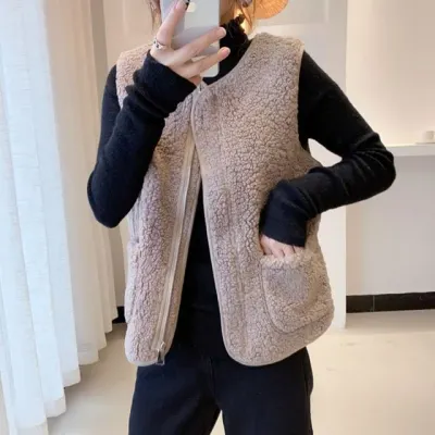 여자 겨울 뽀글이 양털 조끼 수면조끼 방한조끼 보온조끼