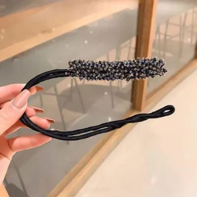똥머리 올림머리끈 헤어끈 네이비믹스 머리 올림 와이어머리끈 핑크 헤어 헤어핀