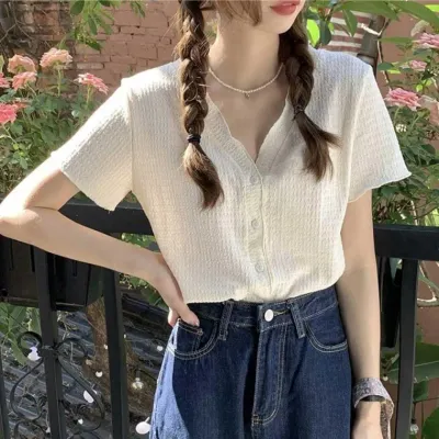 나들이 주말 외출 룩 여름 반팔 브이넥 버튼 가디건 여성 여름 썸머 베스트 조끼 오피스 용 가디건 검정