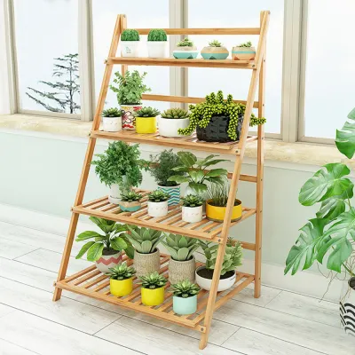 가드닝 4단 대나무 화분진열대A (50cm)