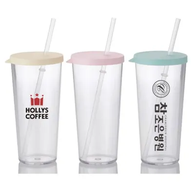 국내 생산 주문 제작 심플 빨대컵 670ml