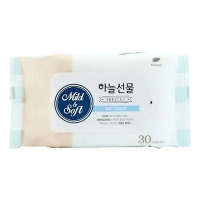 간편한 휴대용 물티슈 30매 15-20cm 자외선 살균처리