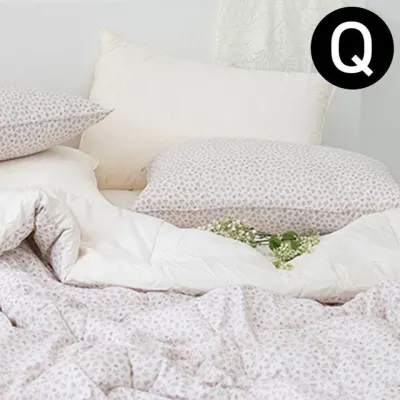해피니 러블리 데이지 차렵이불 베개커버세트 퀸 Q (핑크) (베개솜 별매)