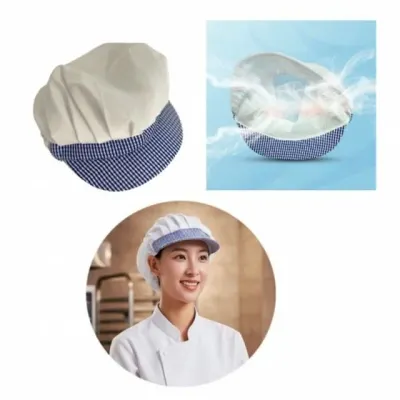 식품위생모자 블루체크 반망사 위생모자 식품모자 조리모 제과제빵모자 일회용모자 위생모 식당모자