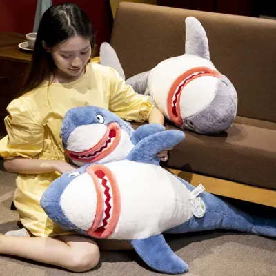 상어인형 Saite Dudu 재미있는 상어 베개 빨간 입술 거대한 이빨 상어 트릭 장난감 12