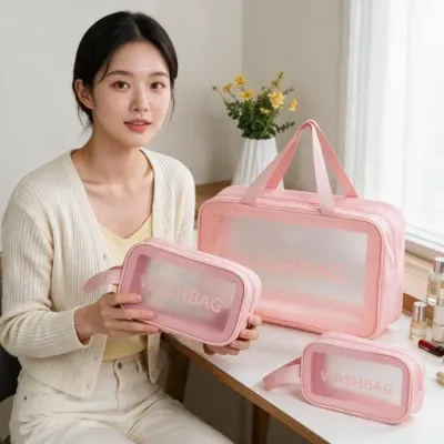 PVC 투명 파우치 수영장 여행용 수납 가방 방수백 물놀이 용품 욕실 여행