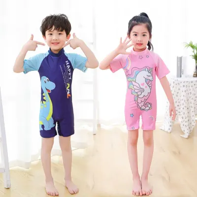 상어수영복 유럽과 미국 만화 어린이 수영복 귀여운 남녀 수영복 중년 어린이 원피스 아
