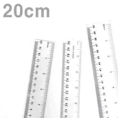 20cm 투명 플라스틱 자 워킹자 줄자