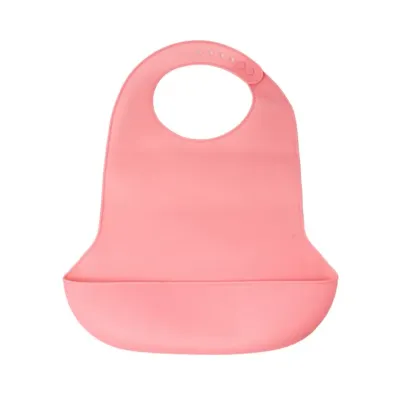 어르신 식사용 실리콘 노인 턱받이 핑크