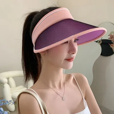 썬캐치 컬러 변색 썬캡(핑크) 자외선차단 모자