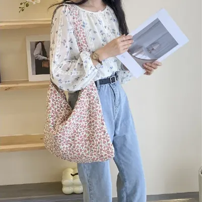 [기회공작소] 해변 패턴 에코백 / 캔버스백/ 천숄더백/ 직장인 / 캐쥬얼 / 손가방 / 친환경가방