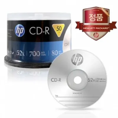 HP CD-R 52X 50P벌크 통 공시디 공CD 공DVD 공씨디