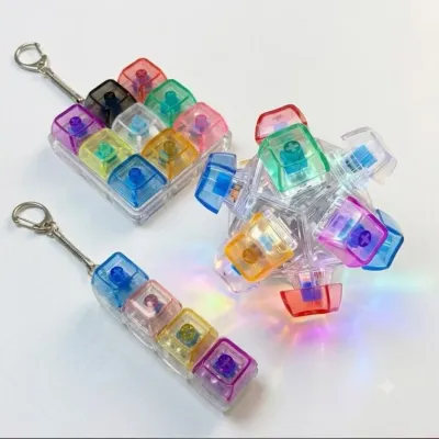 LED 키캡 키링 키보드 불빛 키링 4구/9구 클리커 클릭커 열쇠고리 키링