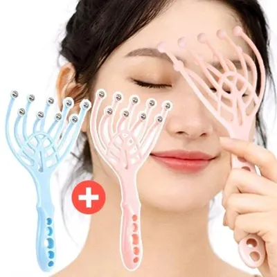 두피 마사지기 얼굴 지압기 홈케어 마사지기 1+1 세트