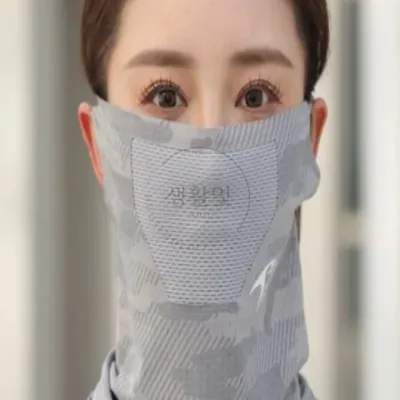 쿨 메쉬 자외선차단마스크 그레이 안면마스크 UV차단 스포츠마스크 여름골프마스크 얼굴마스크
