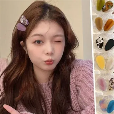 스타일링 여성 물방울 헤어핀 디자인 물방울 집게 데일리 앞머리