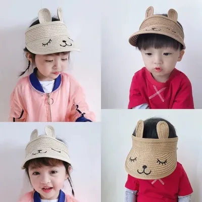 912 베어밀짚썬캡 아동썬캡 아동모자 아기모자 아동모자 어린이모자 남녀공용