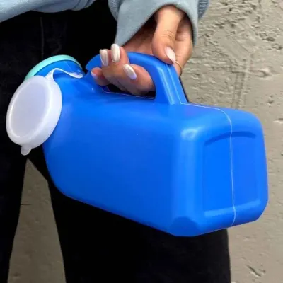 남자 소변통 1.2L 블루 넓은입구소변통