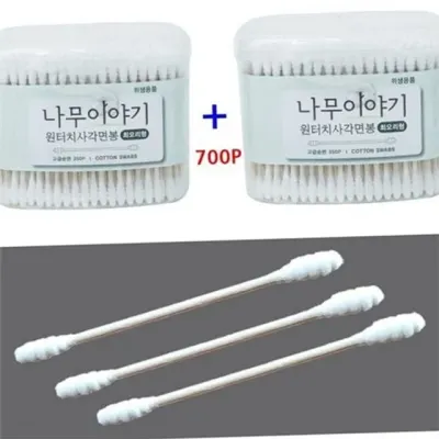 순면 위생 면봉 회오리 면봉 일회용 사각 메이크업 화장용 다용도 휴대용 탈지면 어린이
