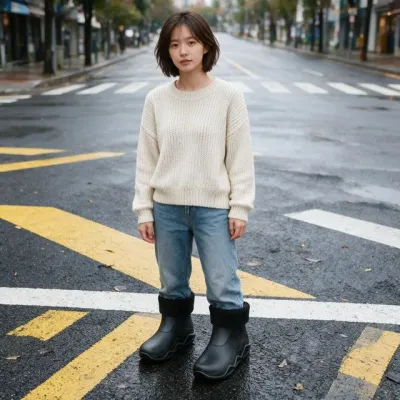 남녀공용 레인부츠 기모 방한 컴포트폼 장화 비오는날 눈오는날 겨울 2컬러