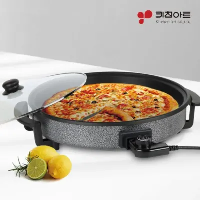 키친아트JS0042KP/42cm 포이베 원형 전기팬 피자팬 잔치팬 전기후라이팬 명절전 유리뚜껑