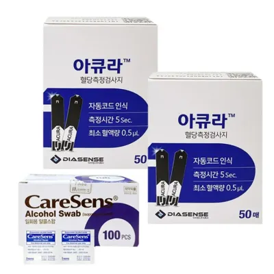 아큐라 플러스 뷰 혈당검사지 100매 + 알콜솜100