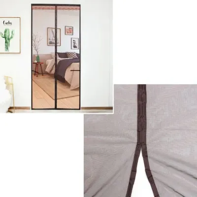 자석 문틀 모기장 방문 현관 차단 간편설치 100x210cm 브라운 문모기장 사각 방충망