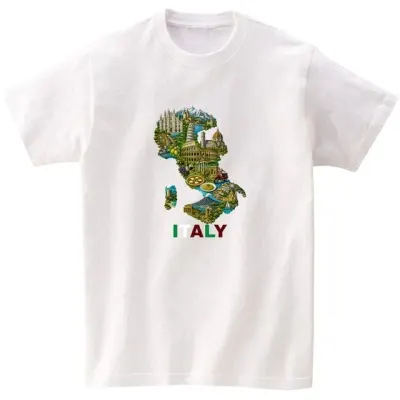 길단 반팔티 아시아핏 USA핏 세계지도 Italy AI 이미지 모든색상 전사이즈