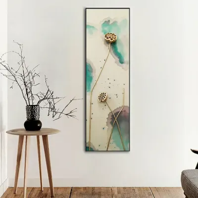 인테리어 수묵 담채화 캔버스 그림액자O(120cm*30cm)