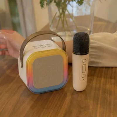 휴대용 블루투스 노래방 스피커 마이크 세트 AUX TF 카드 USB 포트