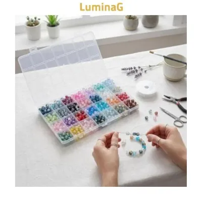 공예 비즈 8mm 유리 28칸 700pcs 크리스탈 수예 장식 만들기 DIY 재료