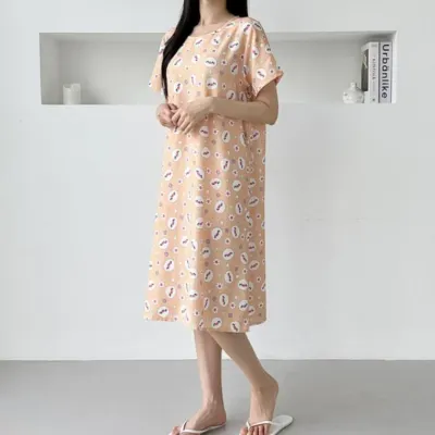여성 여름 데일리 반팔 롱원피스 잠옷 파자마 10컬러