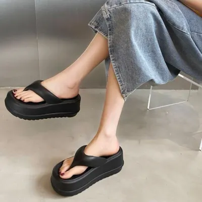 7cm 통굽 쪼리 슬리퍼 키높이 실내화