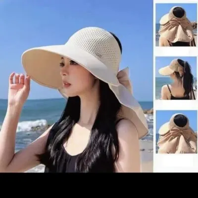 여성 모자 목가리개 햇빛가리개 사러왕 휴양지 썬스크린 썬캡 챙넓은 여름모자 대두 벙거지모자 사파리모자