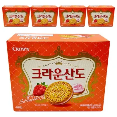 크라운제과 크라운산도 딸기 161gx5개입