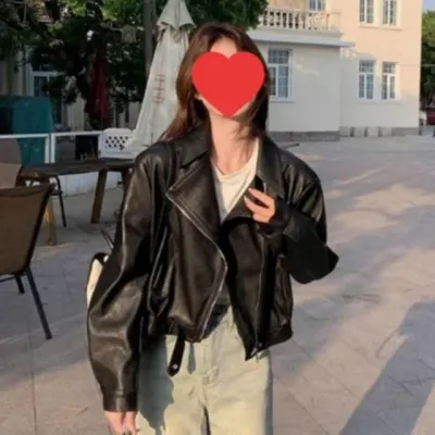 더블카라 레더 집업 라이더자켓