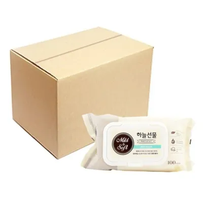 대용량 하늘선물 물티슈 캡형 100매 24개 1박스