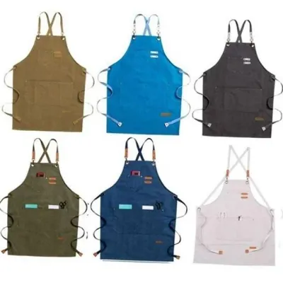 캔버스 작업용 앞치마 워크 웨어 앞치마 다용도 데일리 바리스타 포켓형 쉐프 공방 요리