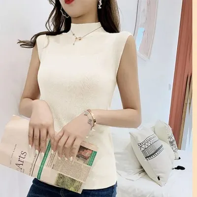여성 민소매 나시 슬리브리스 브라탑 이너 티셔츠